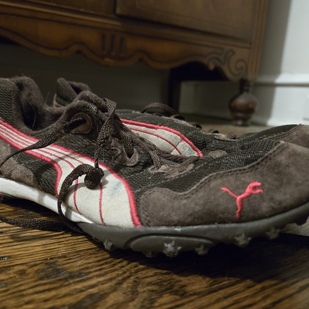 Puma Brown and Pink Athletic Shoes
